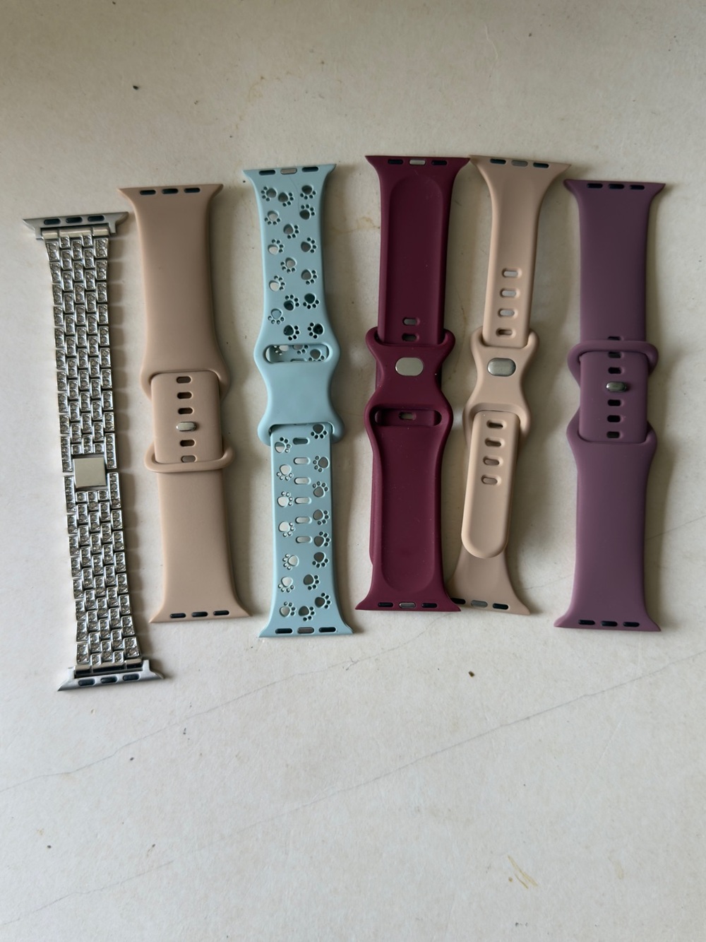 Assorted Silicone and Metal Smartwatch Bands - Multi-Color (6 pieces) brand new